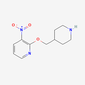 molecular formula C11H15N3O3 B1454693 3-Nitro-2-(piperidin-4-ylmethoxy)-pyridine CAS No. 1261349-59-0