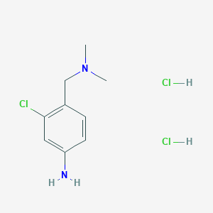 molecular formula C9H15Cl3N2 B1454697 3-Chloro-4-[(dimethylamino)methyl]aniline dihydrochloride CAS No. 1225331-86-1