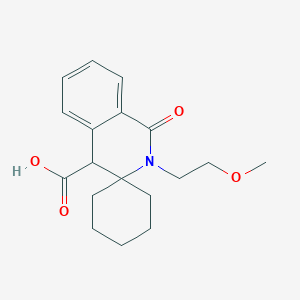 molecular formula C18H23NO4 B1454701 2'-(2-methoxyethyl)-1'-oxo-1',4'-dihydro-2'H-spiro[cyclohexane-1,3'-isoquinoline]-4'-carboxylic acid CAS No. 1225071-39-5