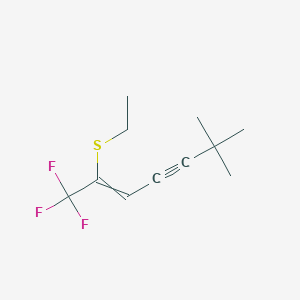 2-(Ethylsulfanyl)-1,1,1-trifluoro-6,6-dimethylhept-2-EN-4-yne