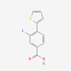 molecular formula C11H7FO2S B1454712 3-Fluoro-4-(thiophen-2-YL)benzoic acid CAS No. 1249382-72-6