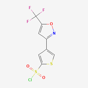 molecular formula C8H3ClF3NO3S2 B1454716 4-[5-(三氟甲基)-3-异噁唑基]-2-噻吩磺酰氯 CAS No. 1268334-85-5