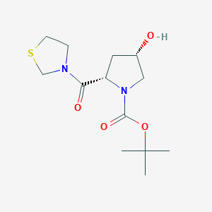 molecular formula C13H22N2O4S B1454725 叔丁基 (2S,4S)-4-羟基-2-(噻唑烷-3-羰基)吡咯烷-1-羧酸酯 CAS No. 401564-34-9