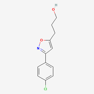 molecular formula C12H12ClNO2 B1454731 3-[3-(4-Chlorophenyl)isoxazol-5-yl]propan-1-ol CAS No. 1422283-16-6