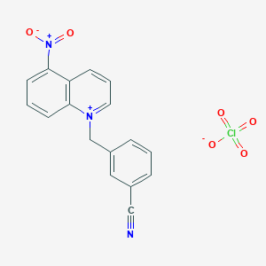 1-[(3-Cyanophenyl)methyl]-5-nitroquinolin-1-ium perchlorate