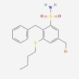 2-Benzyl-5-(bromomethyl)-3-(butylsulfanyl)benzene-1-sulfonamide