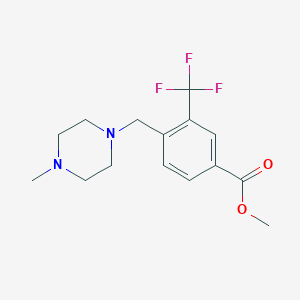 molecular formula C15H19F3N2O2 B1454745 Methyl 4-((4-methylpiperazin-1-yl)methyl)-3-(trifluoromethyl)benzoate CAS No. 896160-80-8
