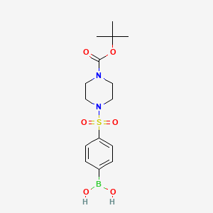 molecular formula C15H23BN2O6S B1454746 4-(4-(叔丁氧羰基)哌嗪-1-磺酰基)苯硼酸 CAS No. 486422-54-2