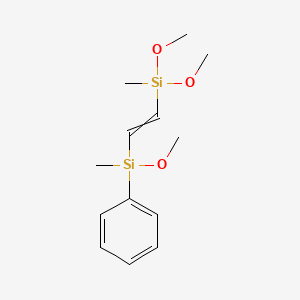 molecular formula C13H22O3Si2 B14547480 3-Methoxy-3,6-dimethyl-6-phenyl-2,7-dioxa-3,6-disilaoct-4-ene CAS No. 61707-11-7