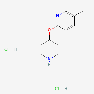 molecular formula C11H18Cl2N2O B1454749 5-Methyl-2-(piperidin-4-yloxy)pyridine dihydrochloride CAS No. 459819-29-5