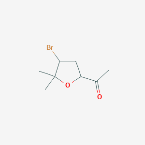 molecular formula C8H13BrO2 B14547503 1-(4-Bromo-5,5-dimethyloxolan-2-yl)ethan-1-one CAS No. 62055-42-9