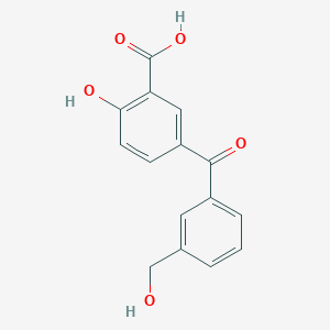 molecular formula C15H12O5 B14547548 2-Hydroxy-5-[3-(hydroxymethyl)benzoyl]benzoic acid CAS No. 62064-84-0