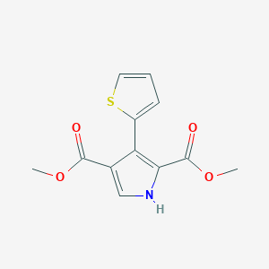 molecular formula C12H11NO4S B14547624 1H-Pyrrole-2,4-dicarboxylic acid, 3-(2-thienyl)-, dimethyl ester CAS No. 61726-73-6