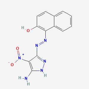 molecular formula C13H10N6O3 B14547655 1-[2-(5-Amino-4-nitro-1H-pyrazol-3-yl)hydrazinylidene]naphthalen-2(1H)-one CAS No. 62078-46-0