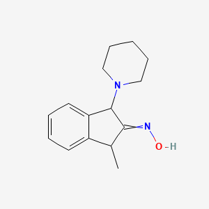 N-[1-Methyl-3-(piperidin-1-yl)-1,3-dihydro-2H-inden-2-ylidene]hydroxylamine