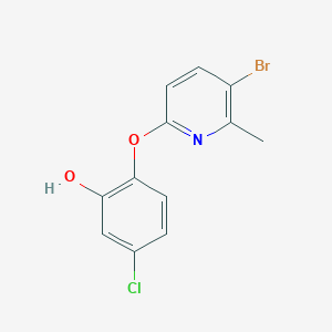 molecular formula C12H9BrClNO2 B14547751 2-[(5-Bromo-6-methylpyridin-2-yl)oxy]-5-chlorophenol CAS No. 62204-88-0