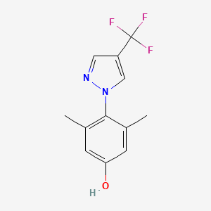 molecular formula C12H11F3N2O B1454778 3,5-二甲基-4-(4-(三氟甲基)-1H-吡唑-1-基)苯酚 CAS No. 1393125-42-2