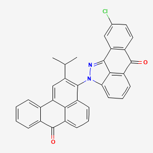 molecular formula C34H21ClN2O2 B14547790 Anthra(1,9-cd)pyrazol-6(2H)-one, 9-chloro-2-(2-(1-methylethyl)-7-oxo-7H-benz(de)anthracen-3-yl)- CAS No. 61900-99-0