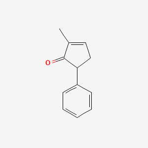 molecular formula C12H12O B14547847 2-Methyl-5-phenylcyclopent-2-en-1-one CAS No. 62156-61-0