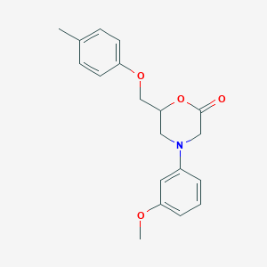 molecular formula C19H21NO4 B14547869 4-(3-Methoxyphenyl)-6-[(4-methylphenoxy)methyl]morpholin-2-one CAS No. 61974-46-7