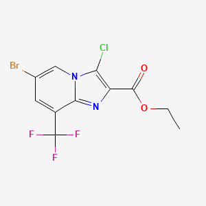 B1454789 Ethyl 6-bromo-3-chloro-8-(trifluoromethyl)imidazo[1,2-A]pyridine-2-carboxylate CAS No. 1121056-78-7