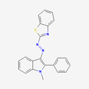 molecular formula C22H16N4S B1454792 2-((1-Methyl-2-phenyl-1H-indol-3-yl)diazenyl)benzo[d]thiazole CAS No. 55773-66-5