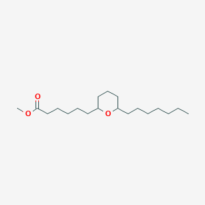 molecular formula C19H36O3 B14547921 Methyl 6-(6-heptyloxan-2-YL)hexanoate CAS No. 62136-72-5