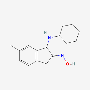 molecular formula C16H22N2O B14547969 N-[1-(Cyclohexylamino)-6-methyl-1,3-dihydro-2H-inden-2-ylidene]hydroxylamine CAS No. 61957-21-9