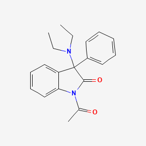 molecular formula C20H22N2O2 B14548004 2H-Indol-2-one, 1-acetyl-3-(diethylamino)-1,3-dihydro-3-phenyl- CAS No. 62095-38-9