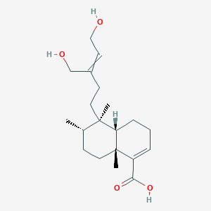 molecular formula C20H32O4 B14548021 (4aS,5R,6S,8aR)-5-[5-Hydroxy-3-(hydroxymethyl)pent-3-en-1-yl]-5,6,8a-trimethyl-3,4,4a,5,6,7,8,8a-octahydronaphthalene-1-carboxylic acid CAS No. 62065-09-2