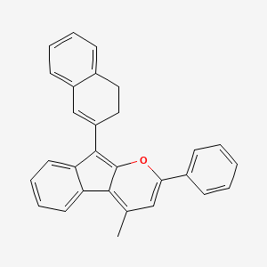 molecular formula C29H22O B14548041 Indeno[2,1-b]pyran, 9-(3,4-dihydro-2-naphthalenyl)-4-methyl-2-phenyl- CAS No. 62224-56-0