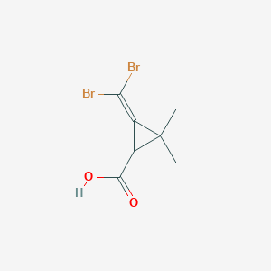 molecular formula C7H8Br2O2 B14548104 3-(Dibromomethylidene)-2,2-dimethylcyclopropane-1-carboxylic acid CAS No. 62103-53-1