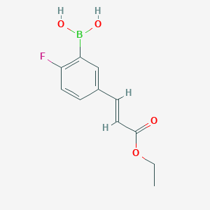 molecular formula C11H12BFO4 B1454815 (E)-5-(2-乙氧羰基乙烯-1-基)-2-氟苯硼酸 CAS No. 1855897-91-4