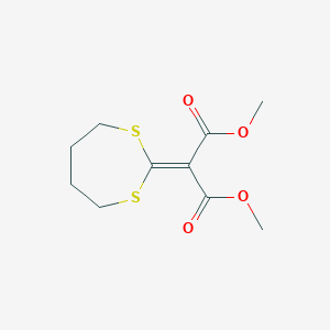 molecular formula C10H14O4S2 B14548153 Dimethyl (1,3-dithiepan-2-ylidene)propanedioate CAS No. 62280-79-9