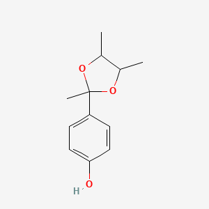 molecular formula C12H16O3 B14548279 4-(2,4,5-Trimethyl-1,3-dioxolan-2-yl)phenol CAS No. 61920-04-5