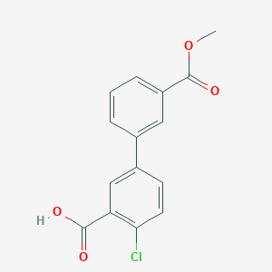 molecular formula C15H11ClO4 B1454833 2-Chloro-5-(3-methoxycarbonylphenyl)benzoic acid CAS No. 1262009-62-0