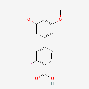 molecular formula C15H13FO4 B1454834 4-(3,5-Dimethoxyphenyl)-2-fluorobenzoic acid CAS No. 1261980-91-9