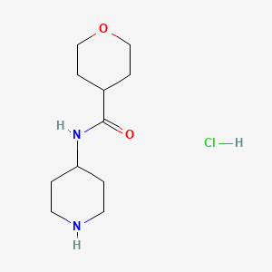 molecular formula C11H21ClN2O2 B1454836 N-(4-哌啶基)四氢-2H-吡喃-4-甲酰胺盐酸盐 CAS No. 1220031-94-6