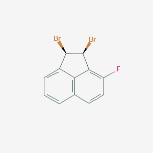 molecular formula C12H7Br2F B14548466 (1R,2S)-1,2-Dibromo-3-fluoro-1,2-dihydroacenaphthylene CAS No. 62002-74-8