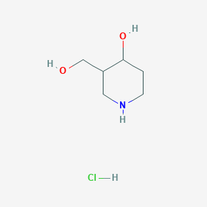 molecular formula C6H14ClNO2 B1454847 3-(羟甲基)哌啶-4-醇盐酸盐 CAS No. 955027-77-7