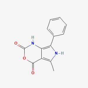 molecular formula C13H10N2O3 B14548490 5-Methyl-7-phenyl-1,6-dihydropyrrolo[3,4-d][1,3]oxazine-2,4-dione CAS No. 62237-48-3