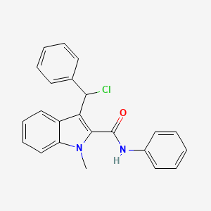 molecular formula C23H19ClN2O B14548494 1H-Indole-2-carboxamide, 3-(chlorophenylmethyl)-1-methyl-N-phenyl- CAS No. 61939-39-7