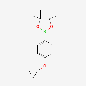 molecular formula C15H21BO3 B1454852 2-(4-Cyclopropoxyphenyl)-4,4,5,5-tetramethyl-1,3,2-dioxaborolane CAS No. 1398503-71-3