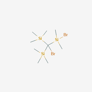 molecular formula C9H24Br2Si3 B14548532 {Bromo[bromo(dimethyl)silyl]methylene}bis(trimethylsilane) CAS No. 62139-74-6