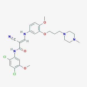 molecular formula C26H31Cl2N5O4 B1454854 2-氰基-N-(2,4-二氯-5-甲氧基苯基)-3-((4-甲氧基-3-(3-(4-甲基哌嗪-1-基)丙氧基)苯基)氨基)丙烯酰胺 CAS No. 846023-56-1