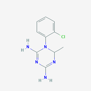 molecular formula C10H12ClN5 B14548540 1-(2-Chlorophenyl)-6-methyl-1,6-dihydro-1,3,5-triazine-2,4-diamine CAS No. 62282-11-5