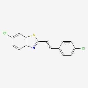 molecular formula C15H9Cl2NS B14548645 6-Chloro-2-[2-(4-chlorophenyl)ethenyl]-1,3-benzothiazole CAS No. 62001-65-4