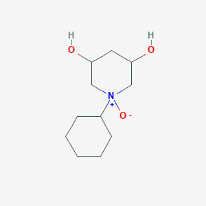 molecular formula C11H21NO3 B14548704 1-Cyclohexyl-1-oxo-1lambda~5~-piperidine-3,5-diol CAS No. 61733-87-7