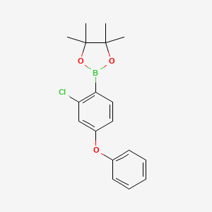 molecular formula C18H20BClO3 B1454877 2-(2-Chloro-4-phenoxyphenyl)-4,4,5,5-tetramethyl-1,3,2-dioxaborolane CAS No. 1196395-83-1