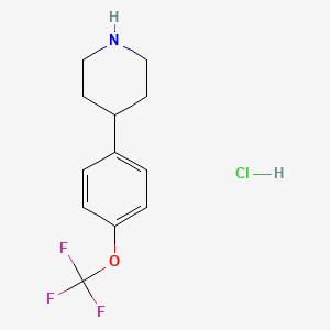 molecular formula C12H15ClF3NO B1454878 4-(4-(三氟甲氧基)苯基)哌啶盐酸盐 CAS No. 1004618-85-2